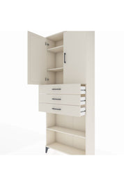 Arges Dolap 4 Raflı 3 Çekmeceli 2 Kapaklı 88x30x221 - S30M167V1A