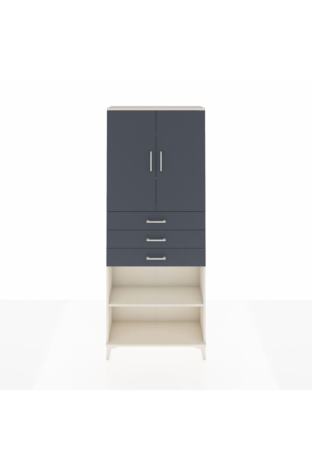 Arges Dolap 4 Raflı 3 Çekmeceli 2 Kapaklı 88x30x221 - S30M167V2A
