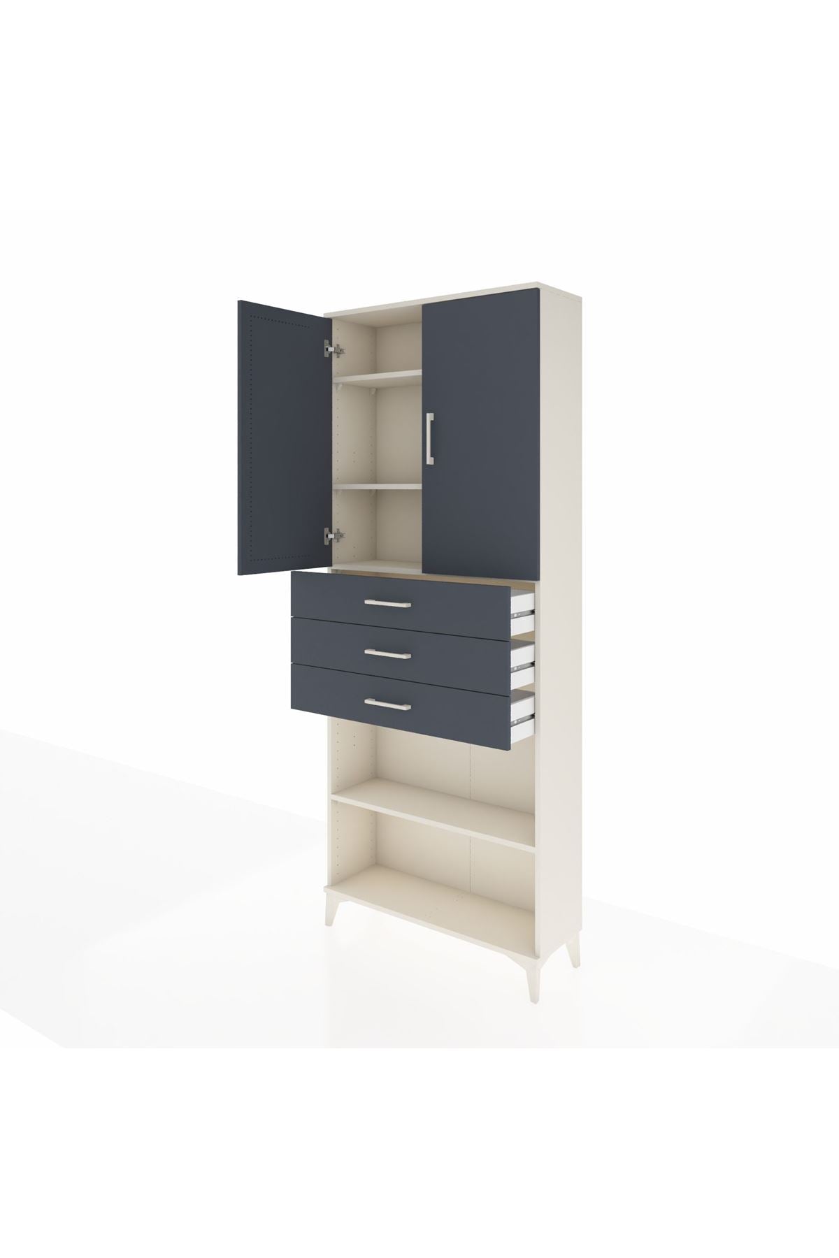 Arges Dolap 4 Raflı 3 Çekmeceli 2 Kapaklı 88x30x221 - S30M167V2A