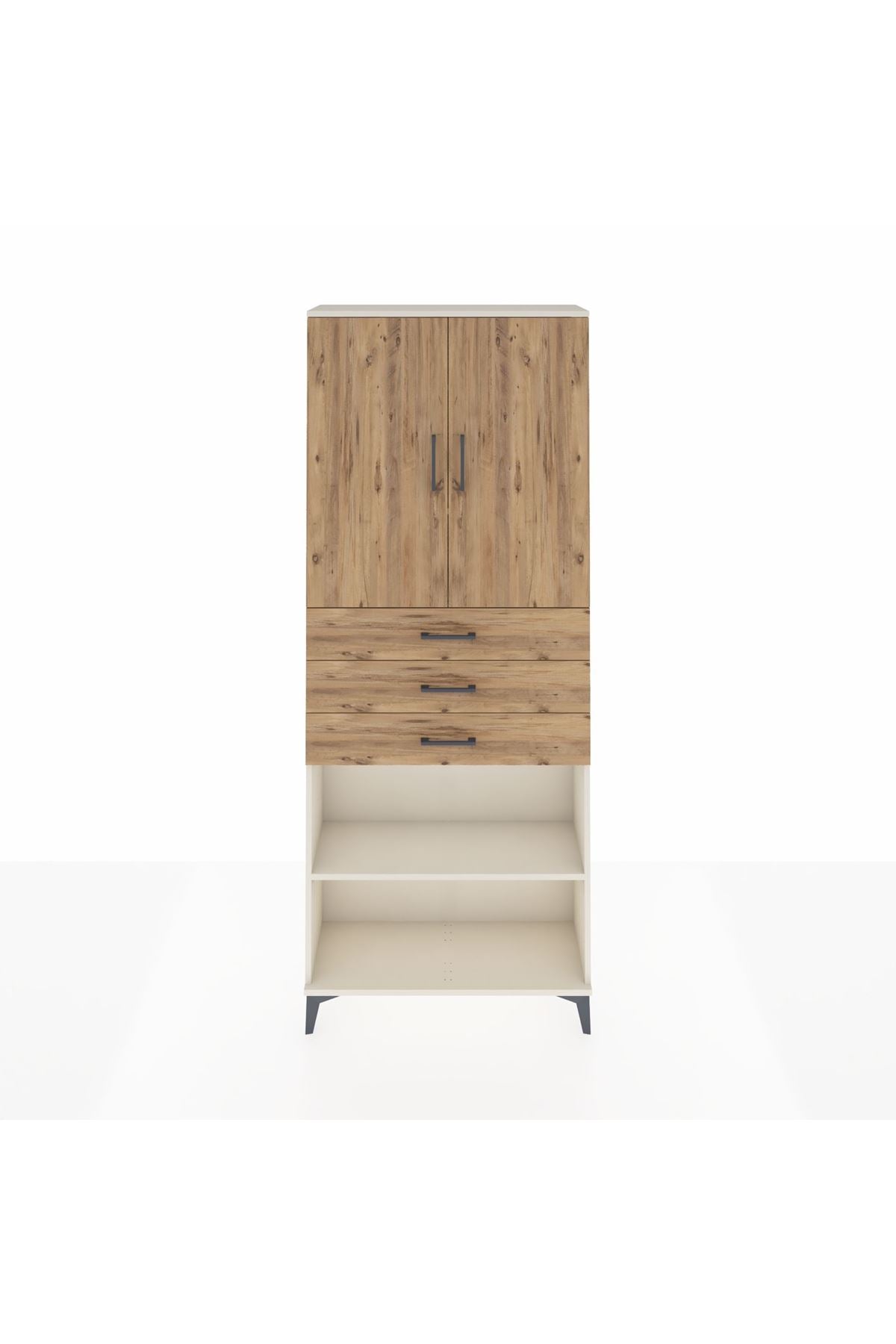 Arges Dolap 4 Raflı 3 Çekmeceli 2 Kapaklı 88x30x221 - S30M167V3A