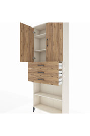 Arges Dolap 4 Raflı 3 Çekmeceli 2 Kapaklı 88x30x221 - S30M167V3A
