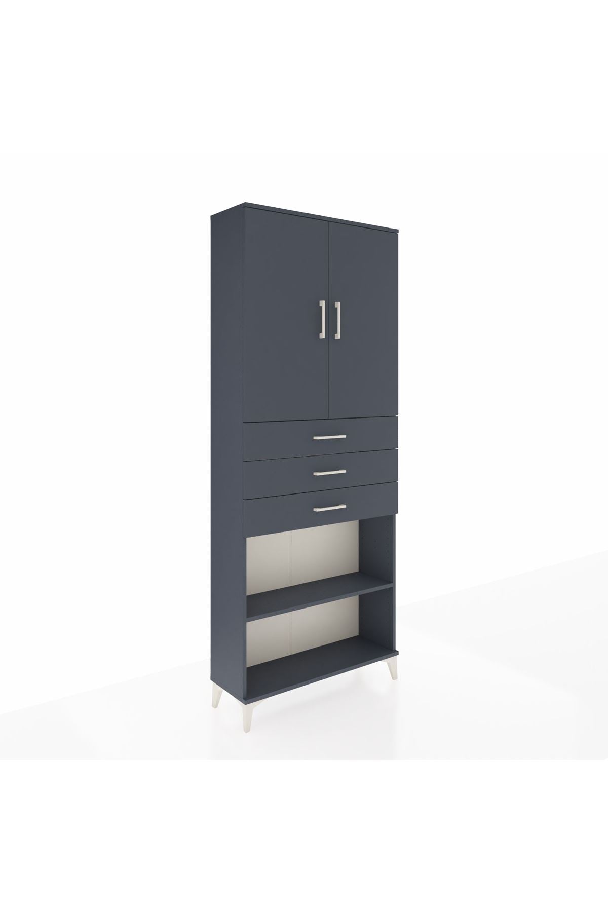 Arges Dolap 4 Raflı 3 Çekmeceli 2 Kapaklı 88x30x221 - S30M167V5A