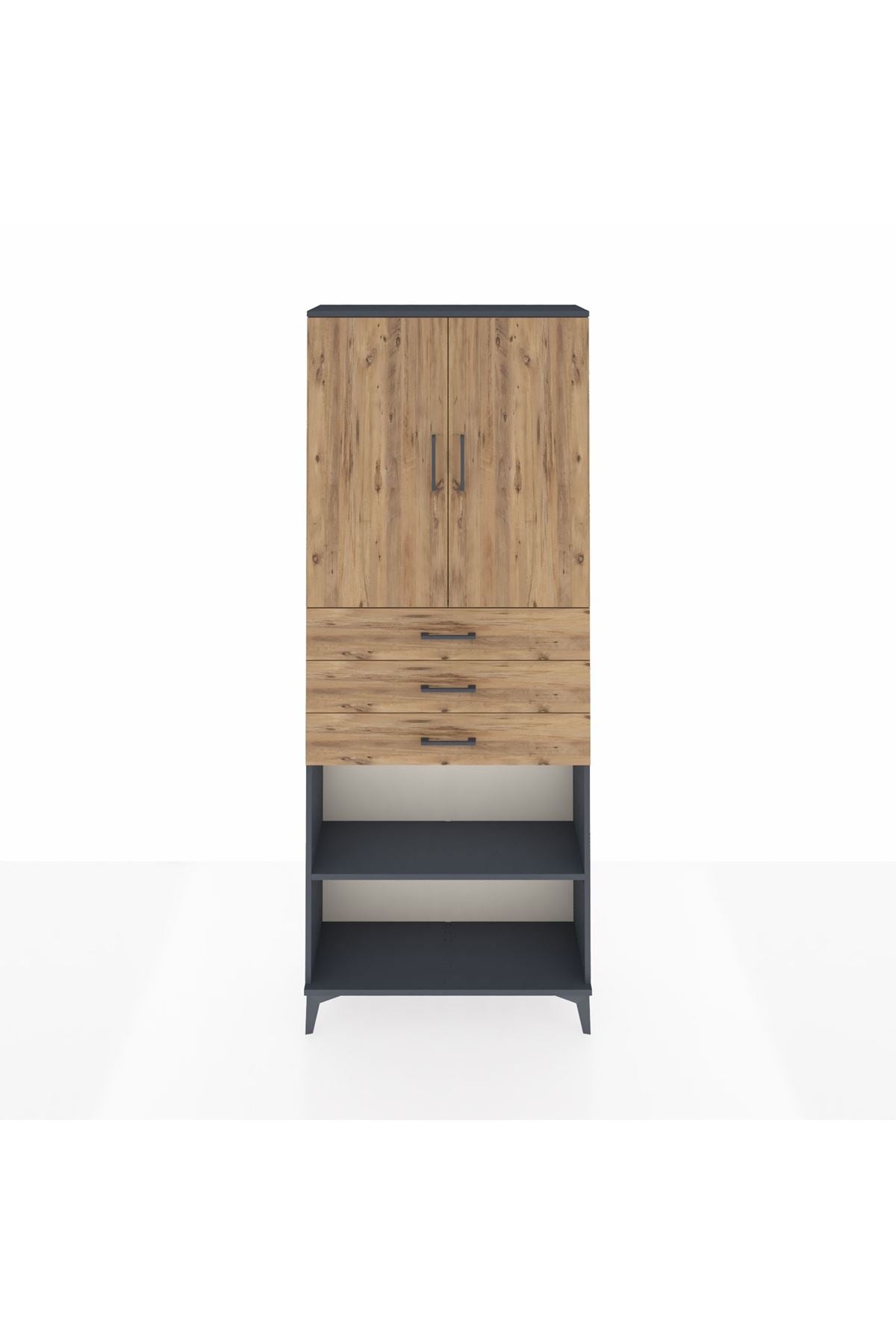 Arges Dolap 4 Raflı 3 Çekmeceli 2 Kapaklı 88x30x221 - S30M167V6A