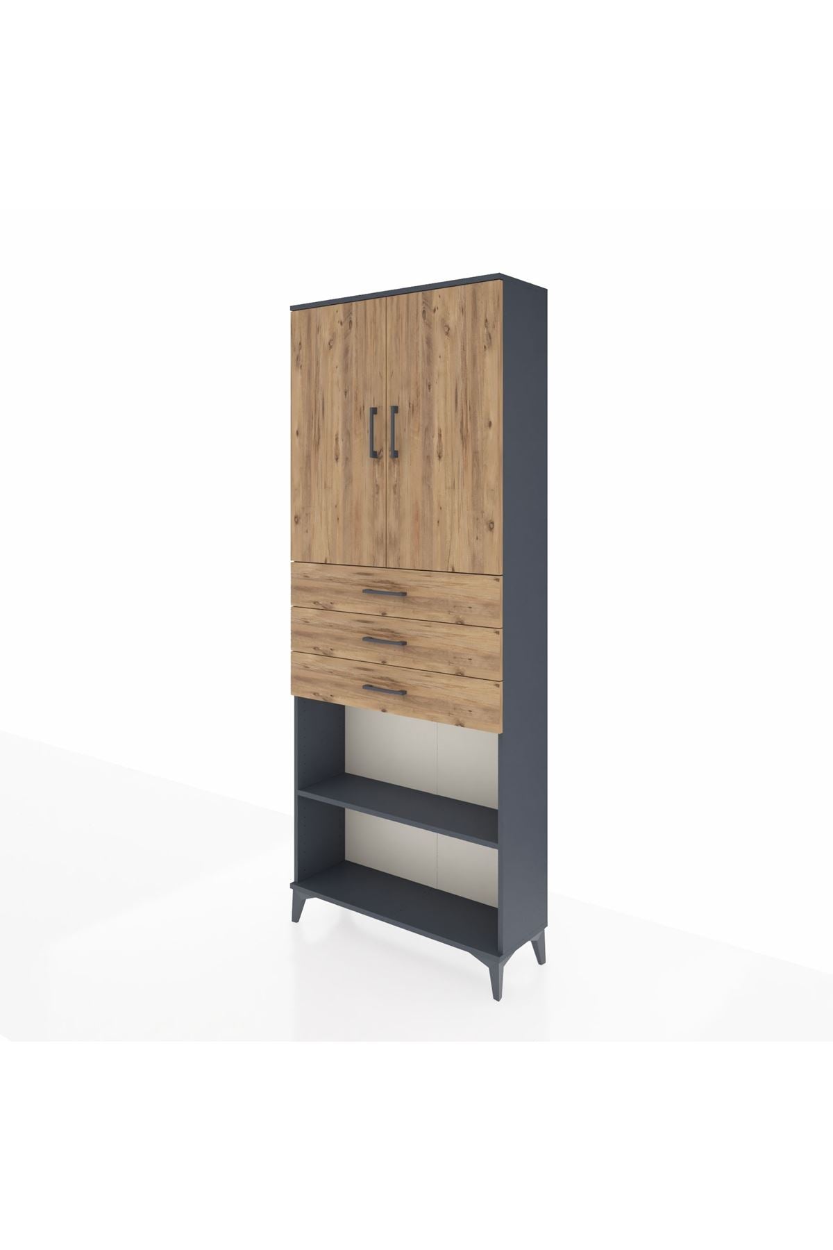 Arges Dolap 4 Raflı 3 Çekmeceli 2 Kapaklı 88x30x221 - S30M167V6A
