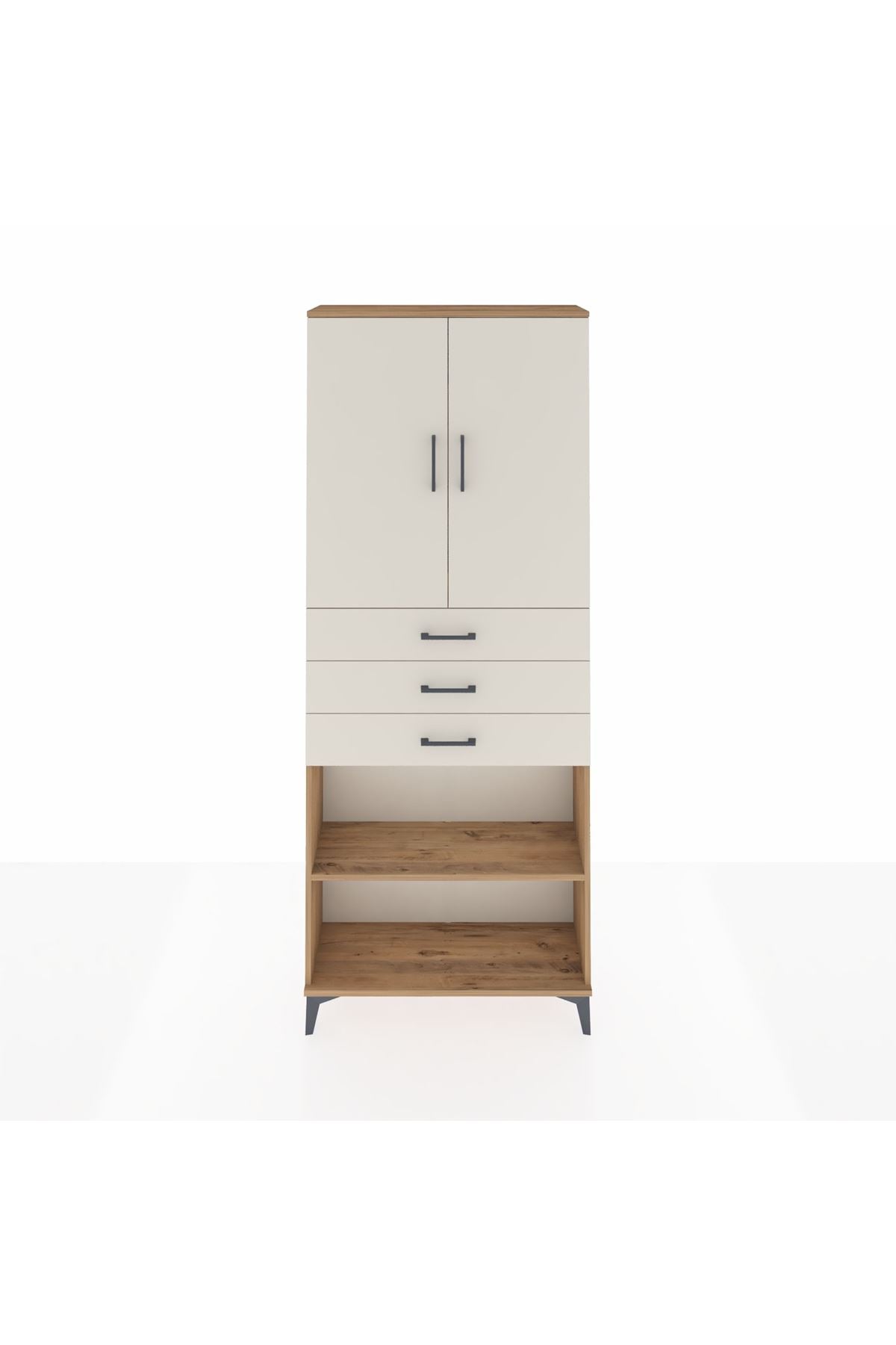 Arges Dolap 4 Raflı 3 Çekmeceli 2 Kapaklı 88x30x221 - S30M167V7A