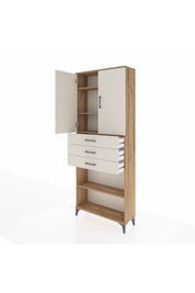 Arges Dolap 4 Raflı 3 Çekmeceli 2 Kapaklı 88x30x221 - S30M167V7A