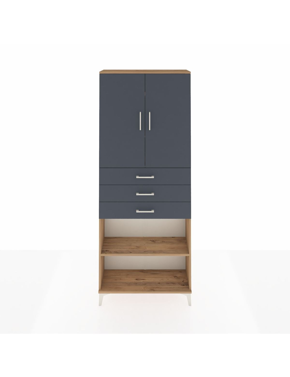 Arges Dolap 4 Raflı 3 Çekmeceli 2 Kapaklı 88x30x221 - S30M167V8A