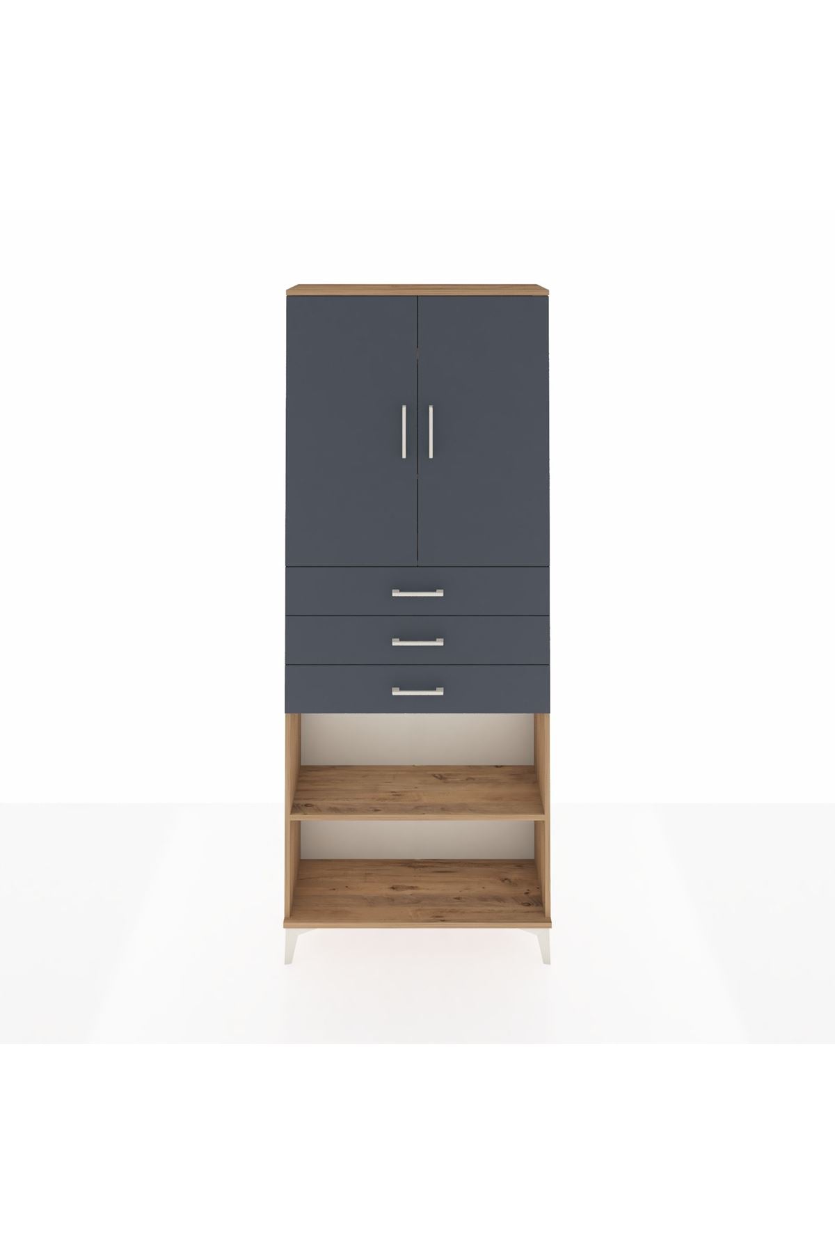 Arges Dolap 4 Raflı 3 Çekmeceli 2 Kapaklı 88x30x221 - S30M167V8A