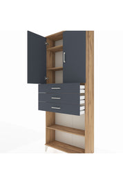 Arges Dolap 4 Raflı 3 Çekmeceli 2 Kapaklı 88x30x221 - S30M167V8A