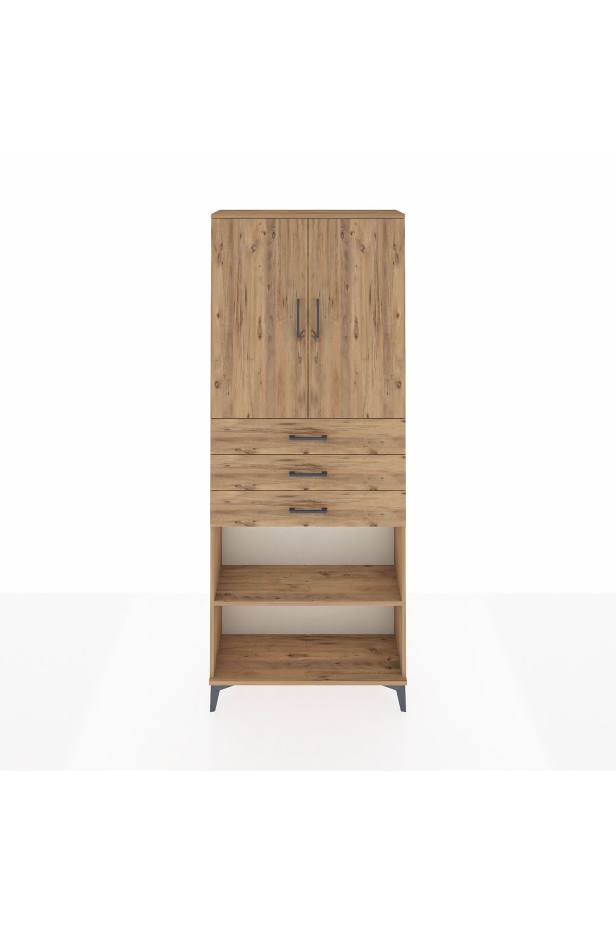 Arges Dolap 4 Raflı 3 Çekmeceli 2 Kapaklı 88x30x221 - S30M167V9A