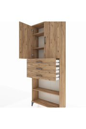 Arges Dolap 4 Raflı 3 Çekmeceli 2 Kapaklı 88x30x221 - S30M167V9A