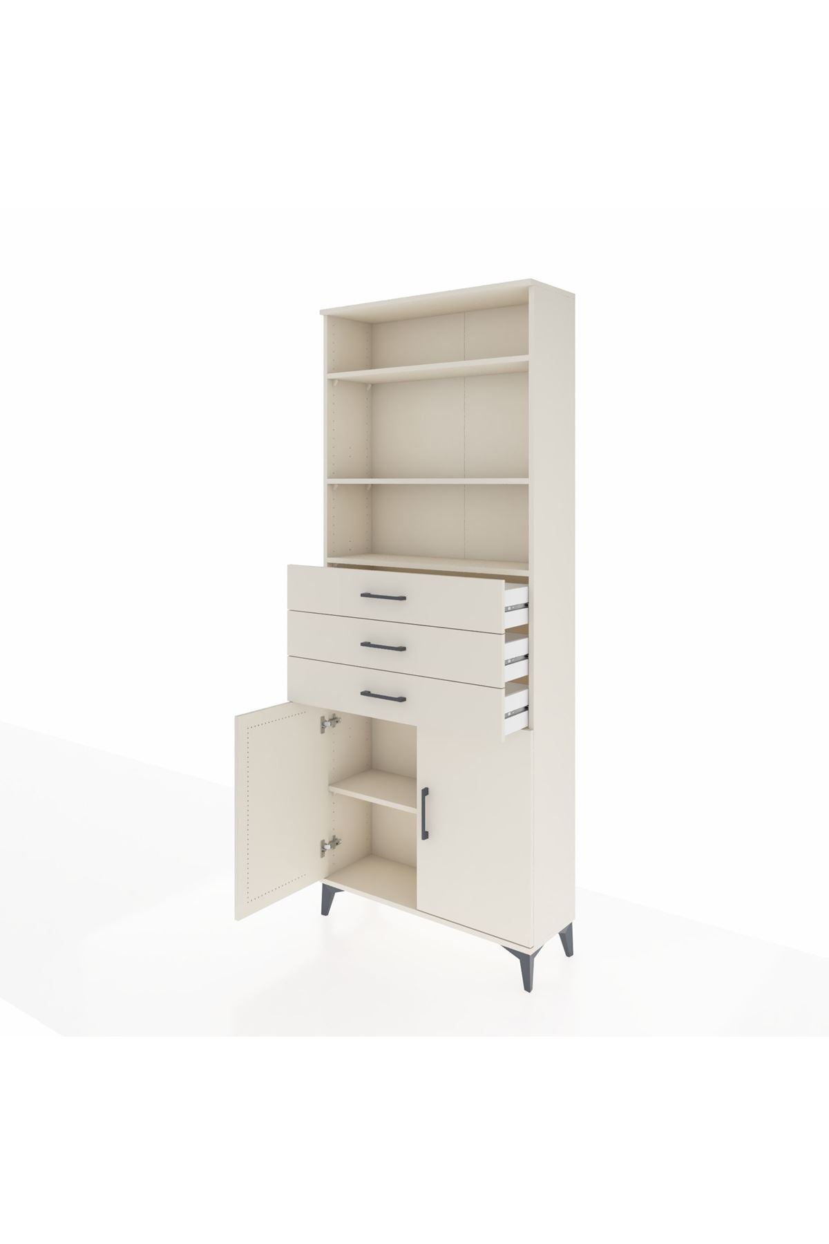 Arges Dolap 4 Raflı 3 Çekmeceli 2 Kapaklı 88x30x221 - S30M168V1A