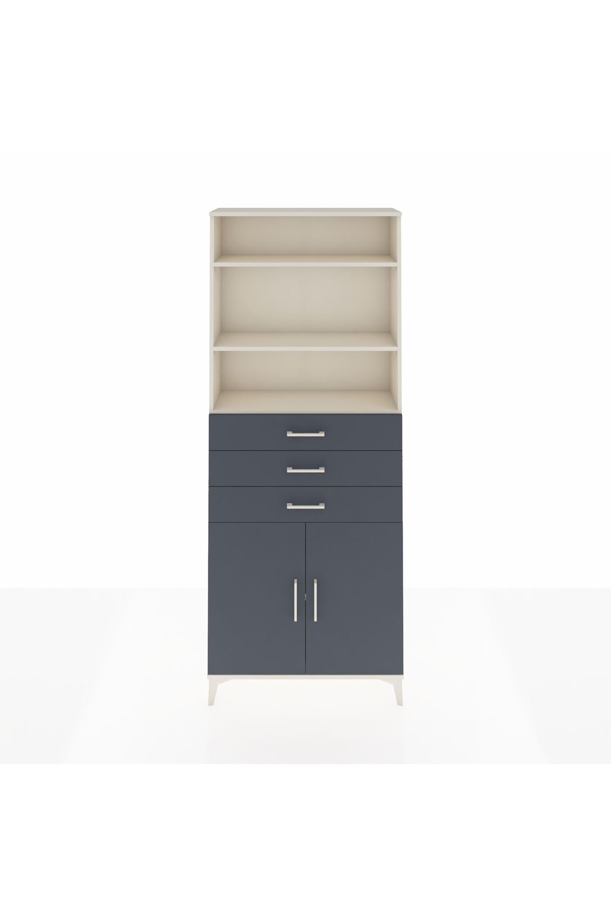 Arges Dolap 4 Raflı 3 Çekmeceli 2 Kapaklı 88x30x221 - S30M168V2A