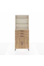 Arges Dolap 4 Raflı 3 Çekmeceli 2 Kapaklı 88x30x221 - S30M168V3A