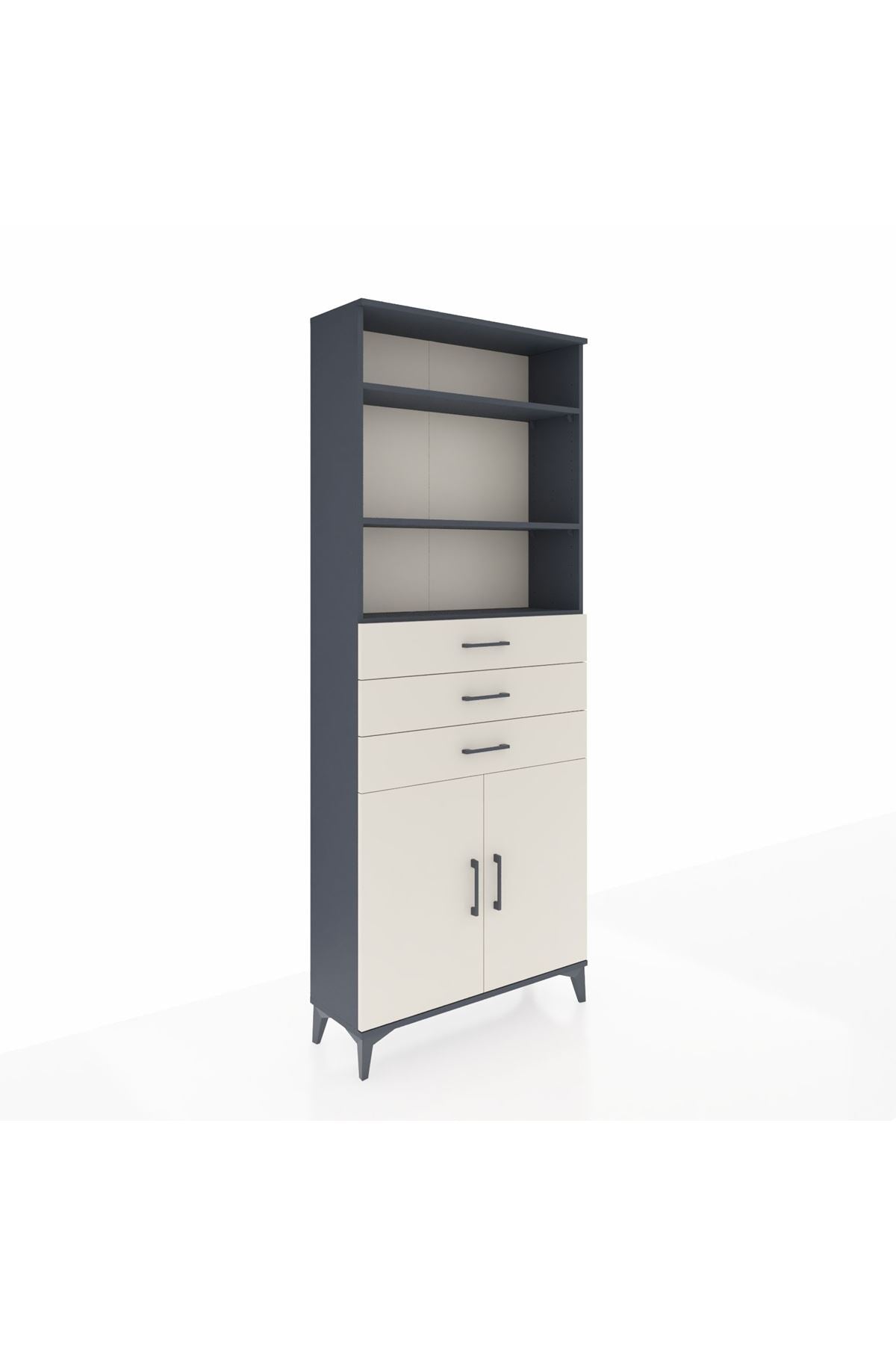 Arges Dolap 4 Raflı 3 Çekmeceli 2 Kapaklı 88x30x221 - S30M168V4A