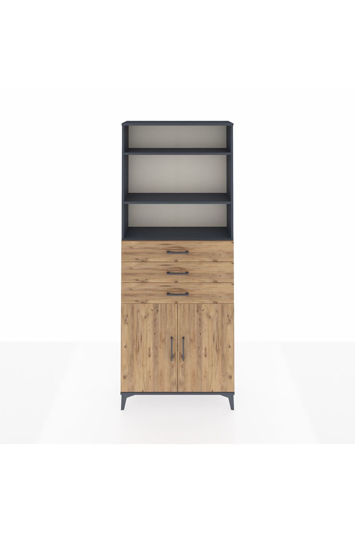 Arges Dolap 4 Raflı 3 Çekmeceli 2 Kapaklı 88x30x221 - S30M168V6A