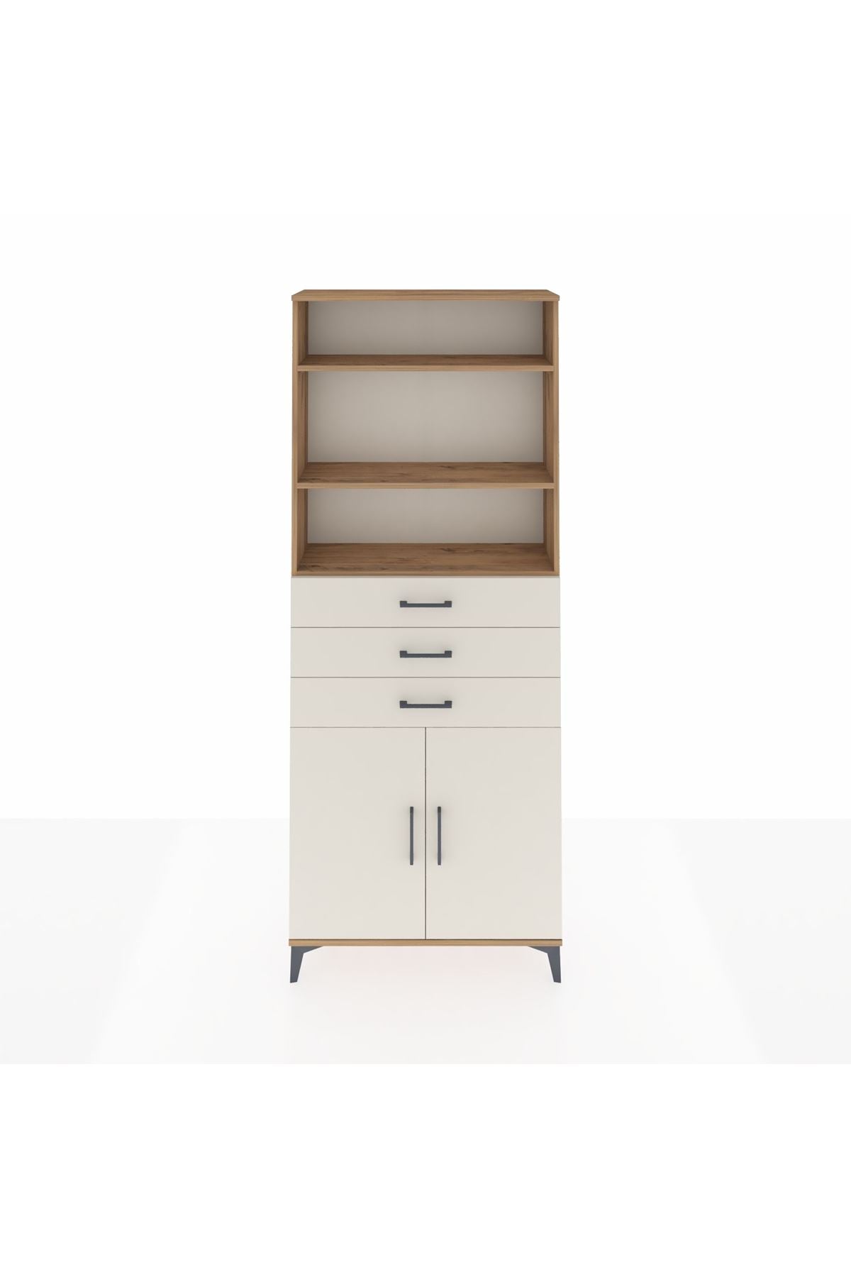 Arges Dolap 4 Raflı 3 Çekmeceli 2 Kapaklı 88x30x221 - S30M168V7A