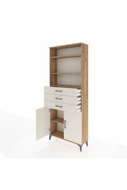 Arges Dolap 4 Raflı 3 Çekmeceli 2 Kapaklı 88x30x221 - S30M168V7A