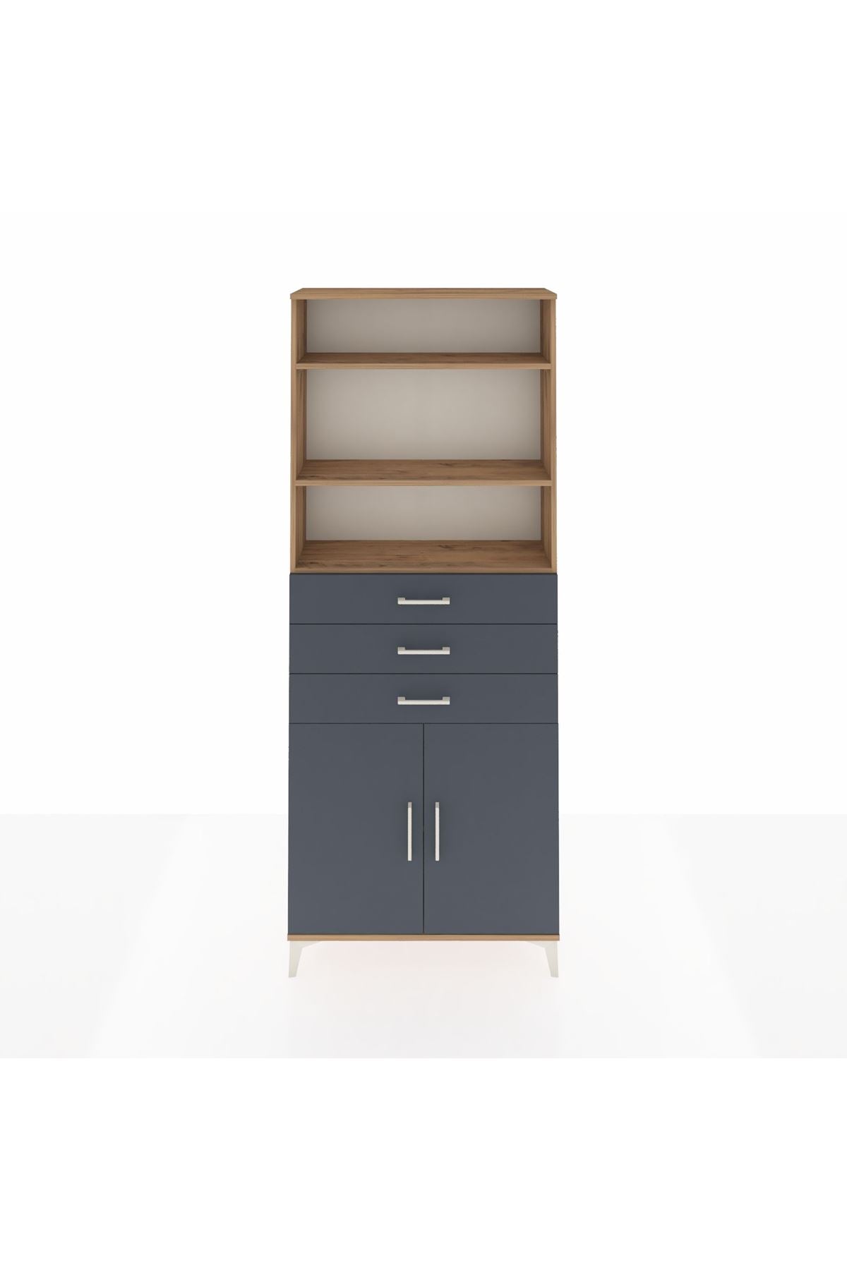Arges Dolap 4 Raflı 3 Çekmeceli 2 Kapaklı 88x30x221 - S30M168V8A