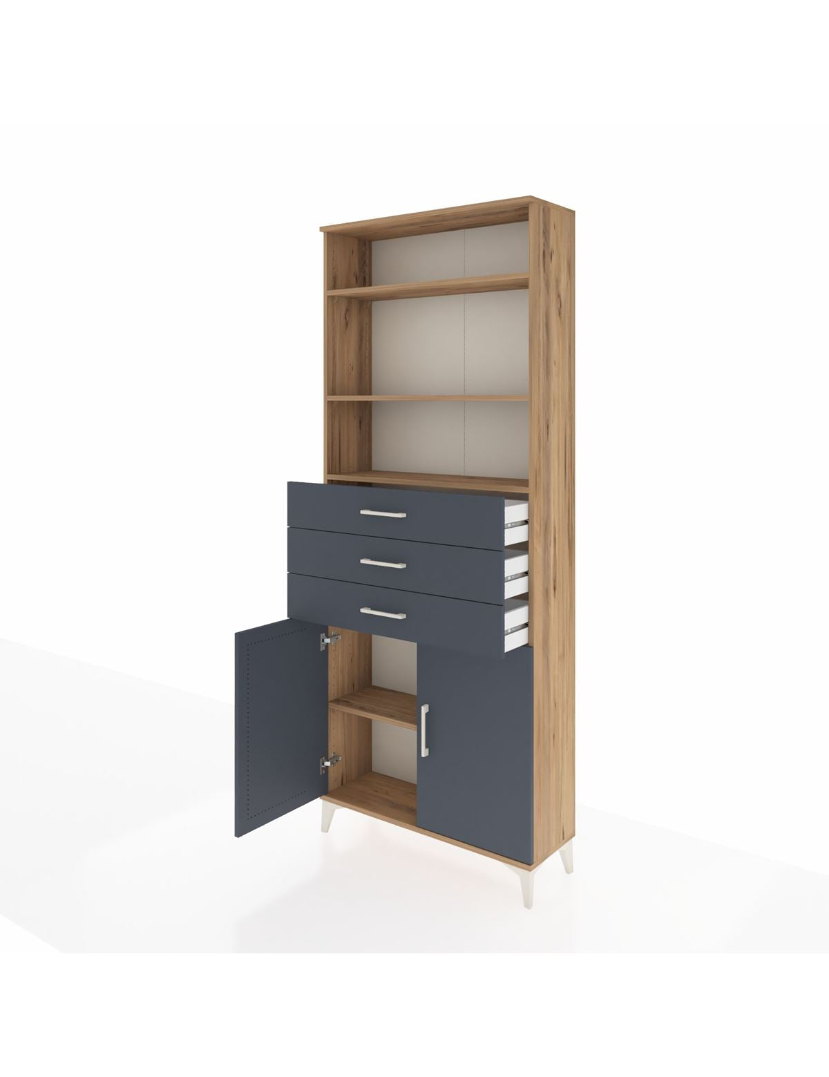 Arges Dolap 4 Raflı 3 Çekmeceli 2 Kapaklı 88x30x221 - S30M168V8A