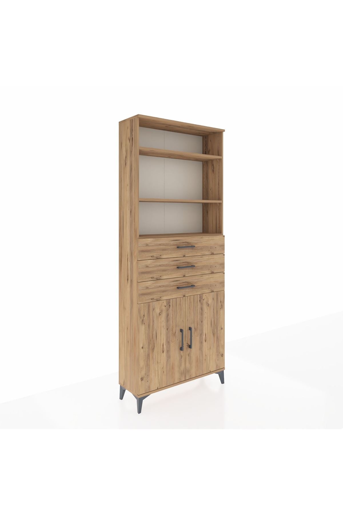 Arges Dolap 4 Raflı 3 Çekmeceli 2 Kapaklı 88x30x221 - S30M168V9A
