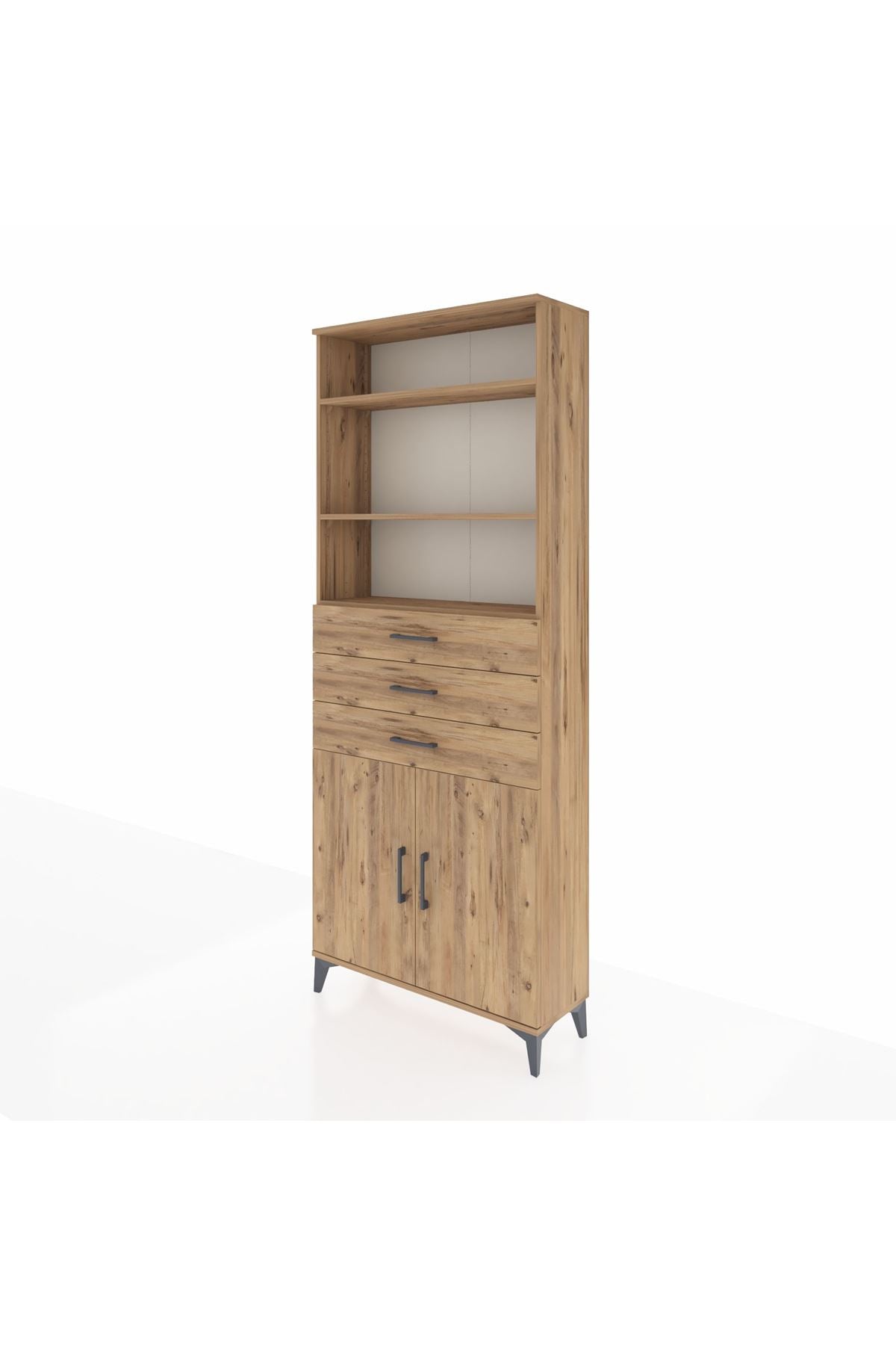 Arges Dolap 4 Raflı 3 Çekmeceli 2 Kapaklı 88x30x221 - S30M168V9A