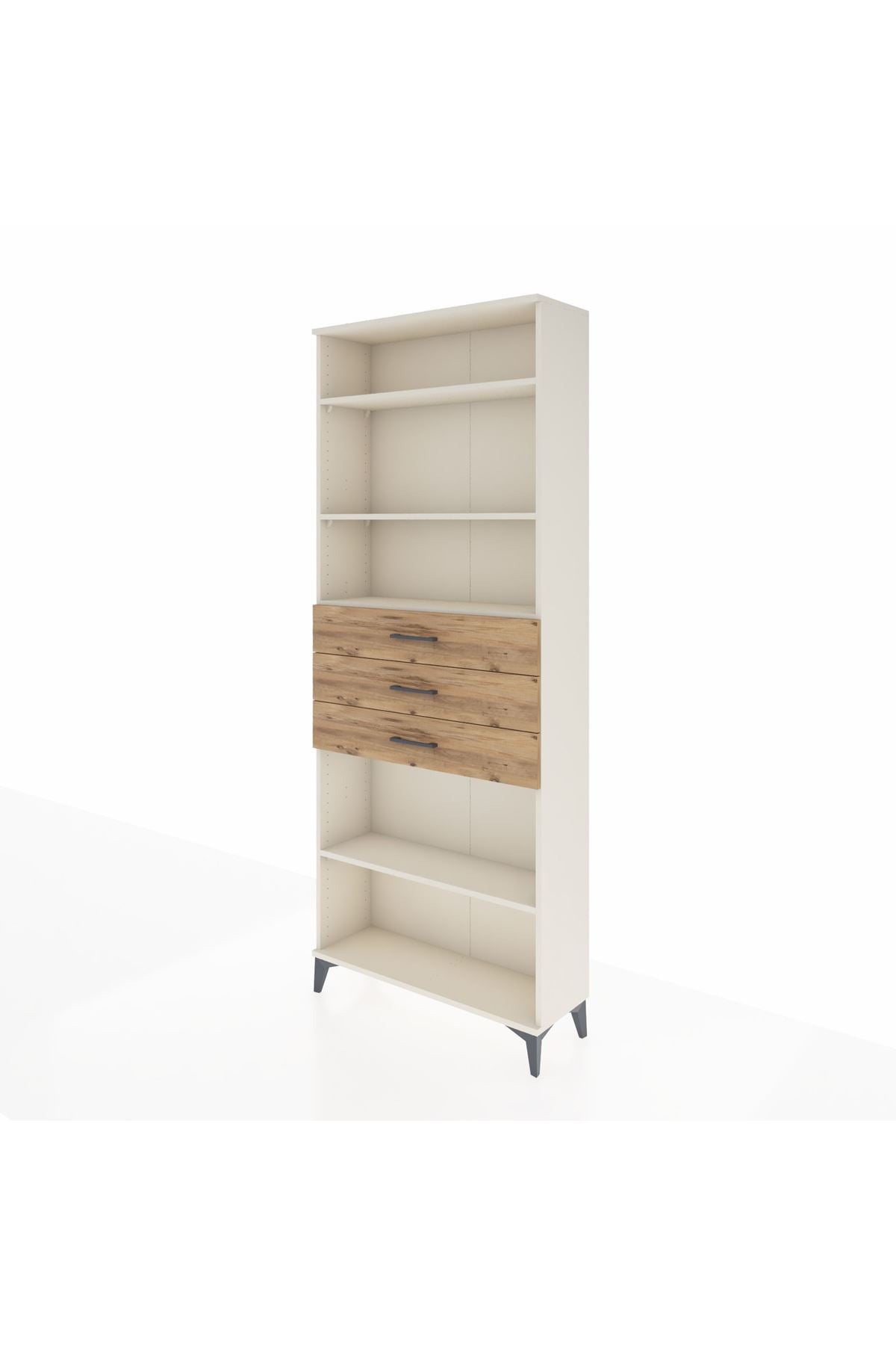 Arges Dolap 4 Raflı 3 Çekmeceli 88x30x221 - S30M169V3A