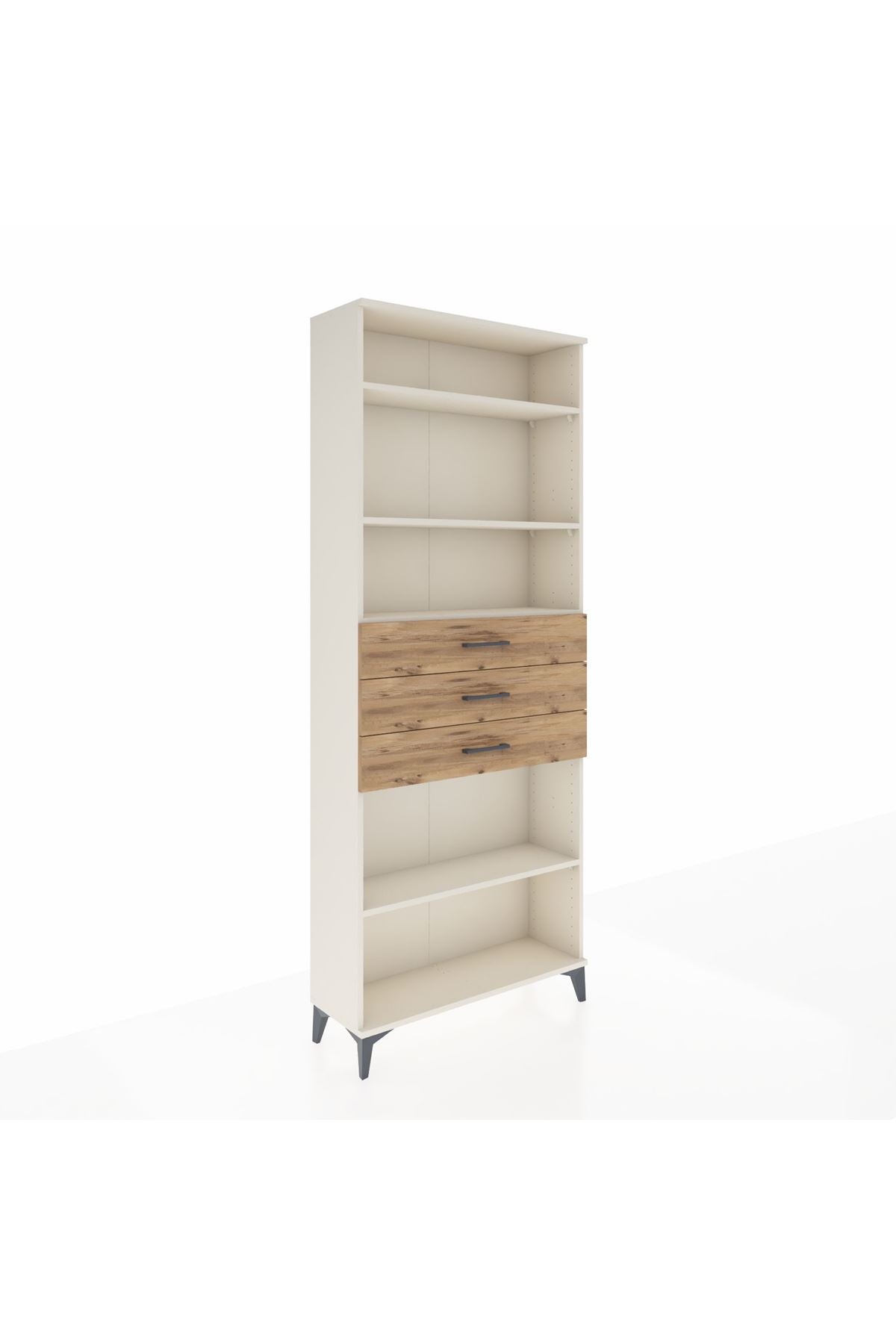 Arges Dolap 4 Raflı 3 Çekmeceli 88x30x221 - S30M169V3A