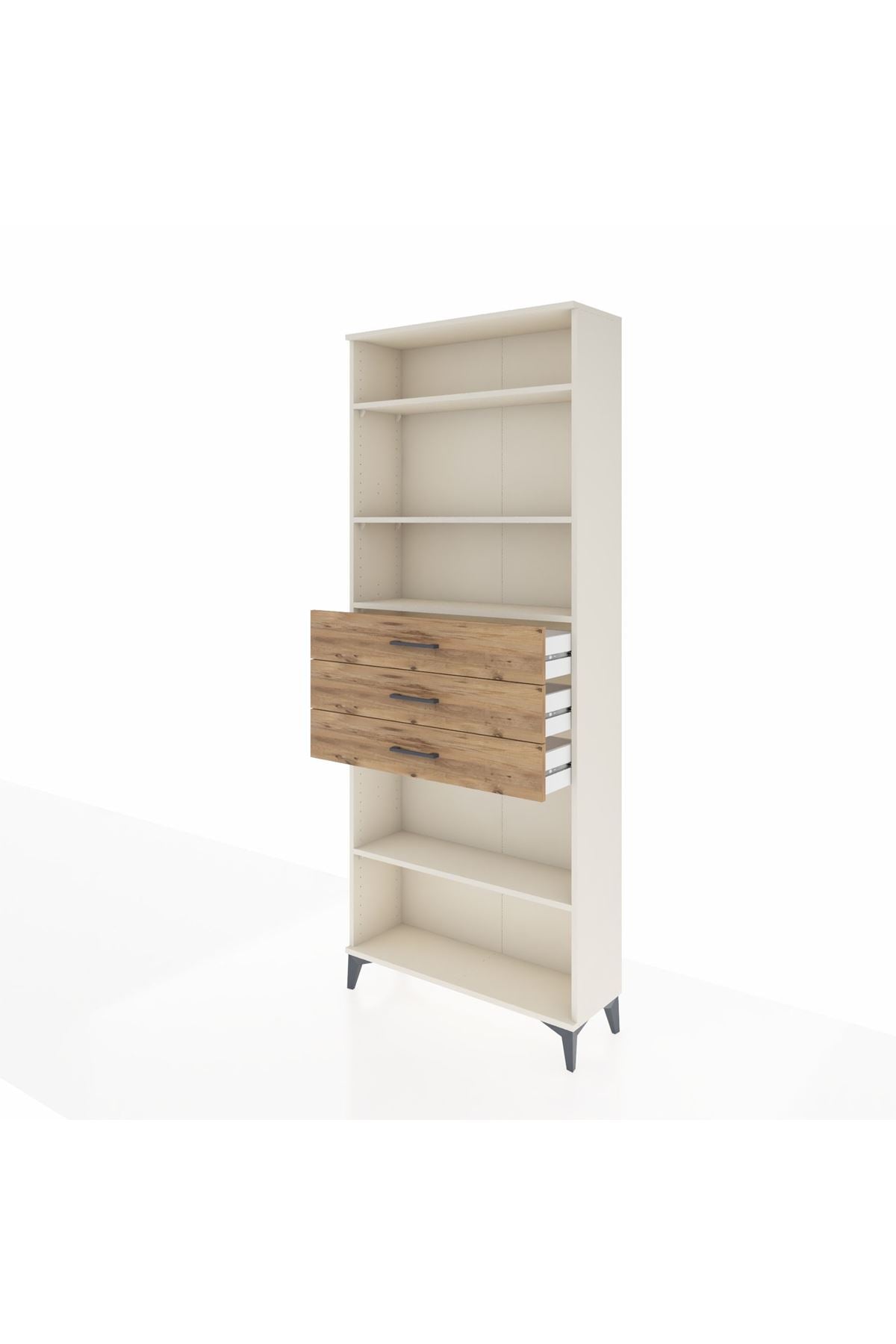 Arges Dolap 4 Raflı 3 Çekmeceli 88x30x221 - S30M169V3A