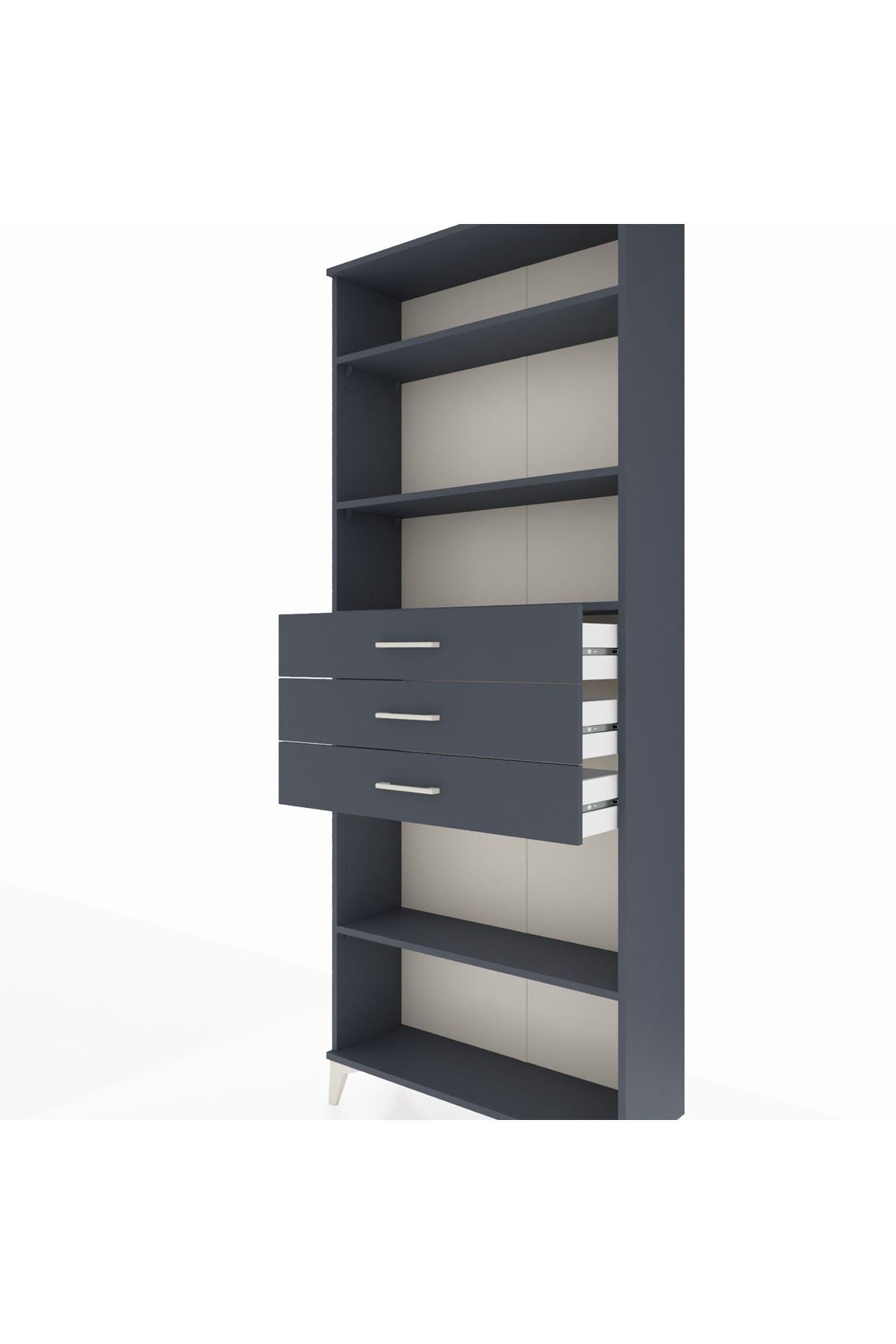 Arges Dolap 4 Raflı 3 Çekmeceli 88x30x221 - S30M169V5A