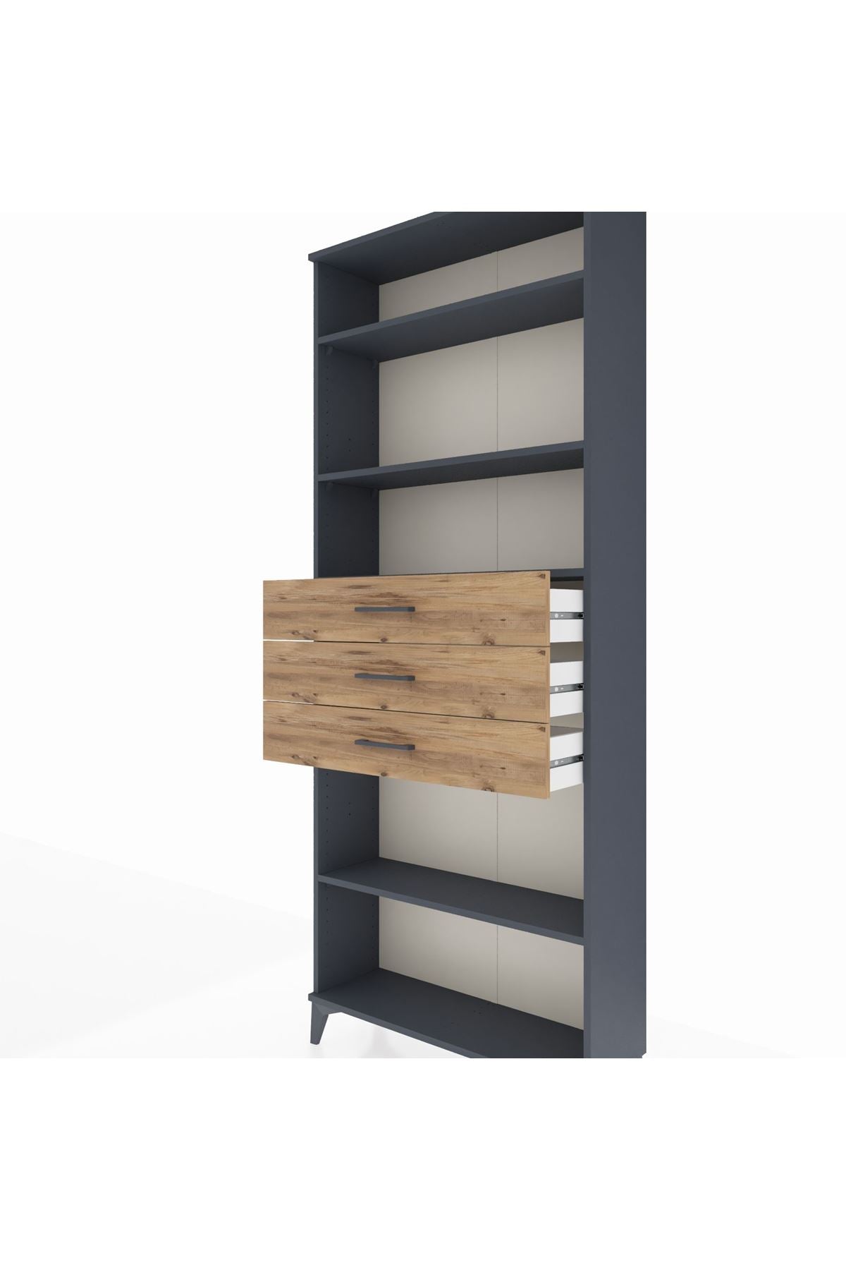 Arges Dolap 4 Raflı 3 Çekmeceli 88x30x221 - S30M169V6A