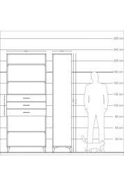 Arges Dolap 4 Raflı 3 Çekmeceli 88x30x221 - S30M169V6A