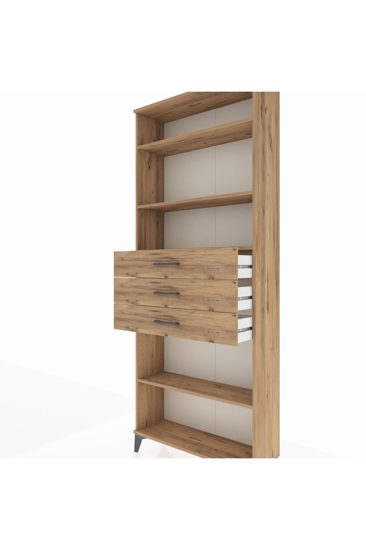 Arges Dolap 4 Raflı 3 Çekmeceli 88x30x221 - S30M169V9A