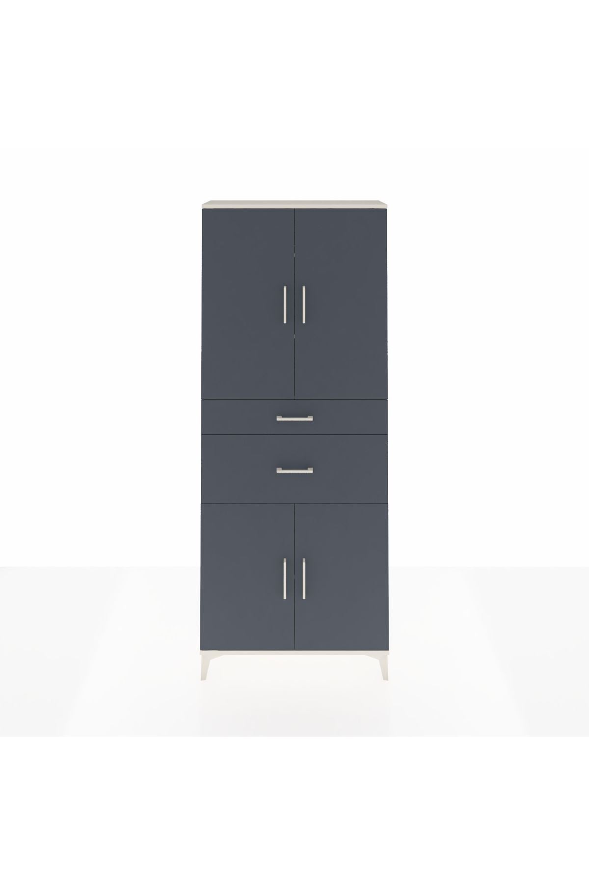 Arges Dolap 4 Raflı 2 Çekmeceli 4 Kapaklı 88x30x221 - S30M170V2A