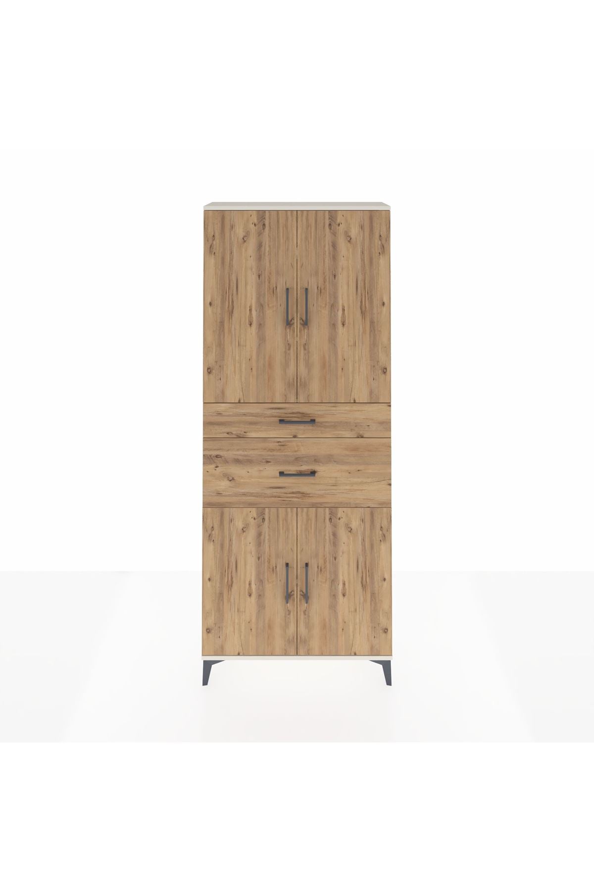 Arges Dolap 4 Raflı 2 Çekmeceli 4 Kapaklı 88x30x221 - S30M170V3A