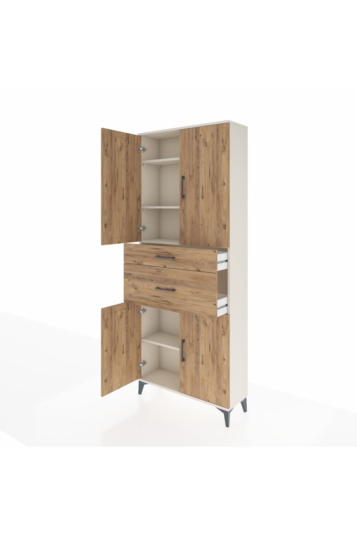 Arges Dolap 4 Raflı 2 Çekmeceli 4 Kapaklı 88x30x221 - S30M170V3A