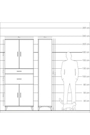 Arges Dolap 4 Raflı 2 Çekmeceli 4 Kapaklı 88x30x221 - S30M170V3A