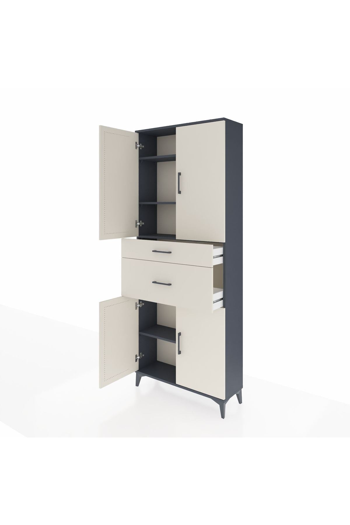 Arges Dolap 4 Raflı 2 Çekmeceli 4 Kapaklı 88x30x221 - S30M170V4A