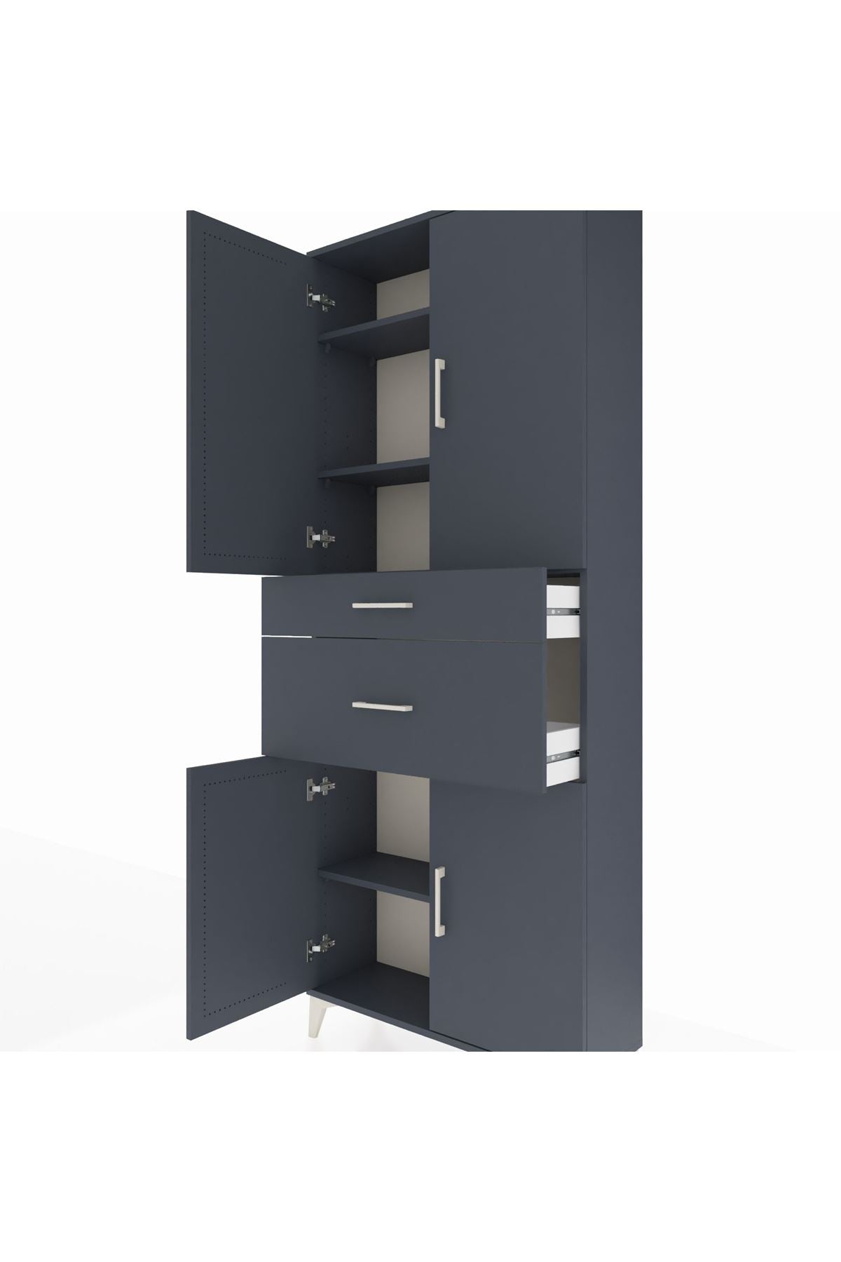 Arges Dolap 4 Raflı 2 Çekmeceli 4 Kapaklı 88x30x221 - S30M170V5A