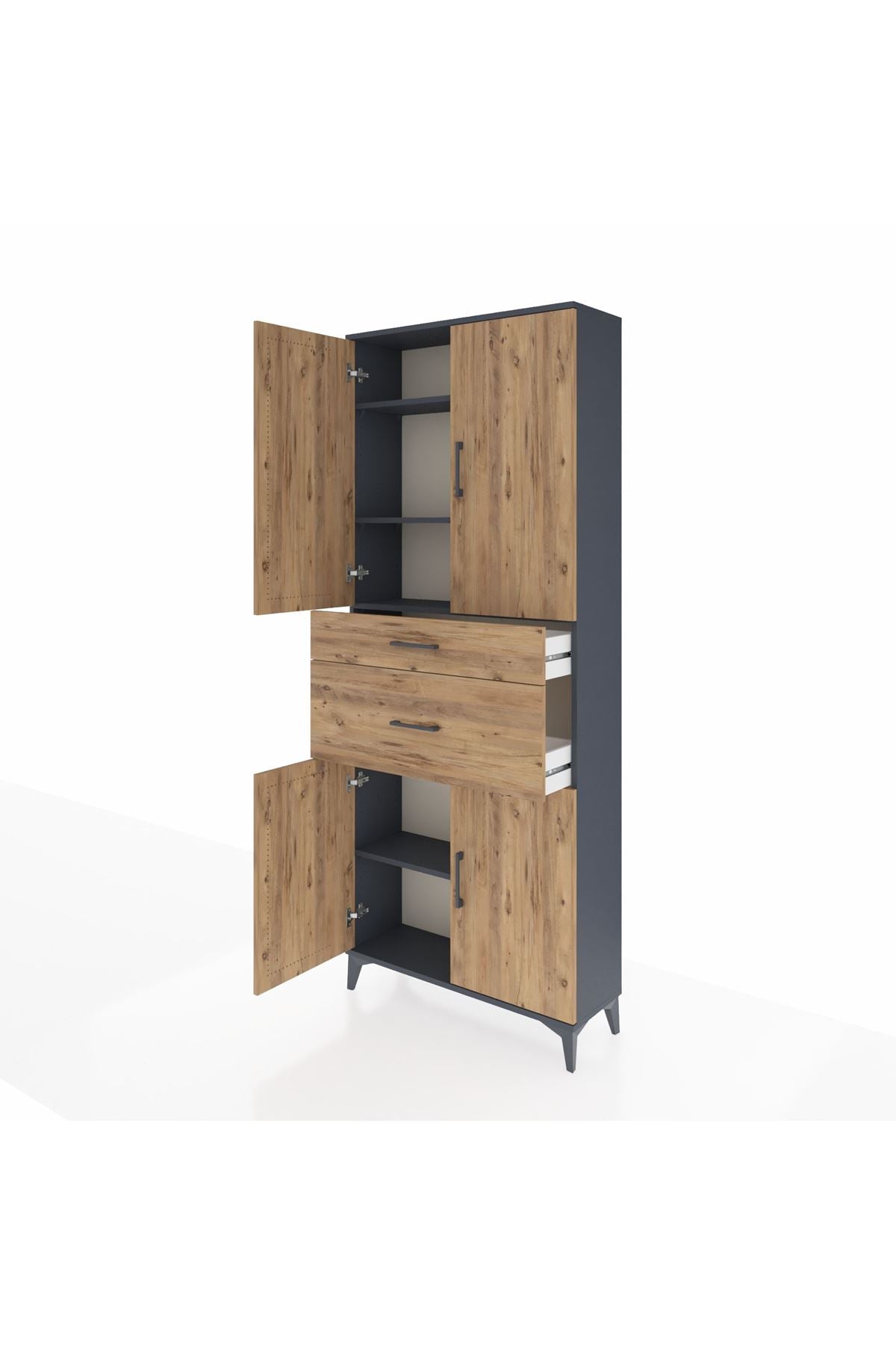 Arges Dolap 4 Raflı 2 Çekmeceli 4 Kapaklı 88x30x221 - S30M170V6A