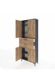 Arges Dolap 4 Raflı 2 Çekmeceli 4 Kapaklı 88x30x221 - S30M170V6A