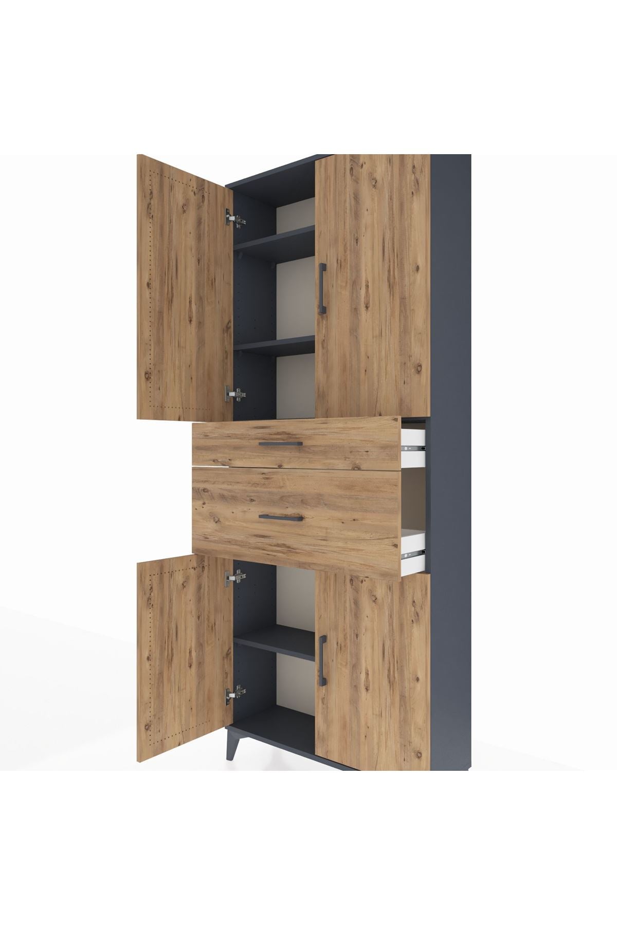 Arges Dolap 4 Raflı 2 Çekmeceli 4 Kapaklı 88x30x221 - S30M170V6A