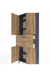 Arges Dolap 4 Raflı 2 Çekmeceli 4 Kapaklı 88x30x221 - S30M170V6A