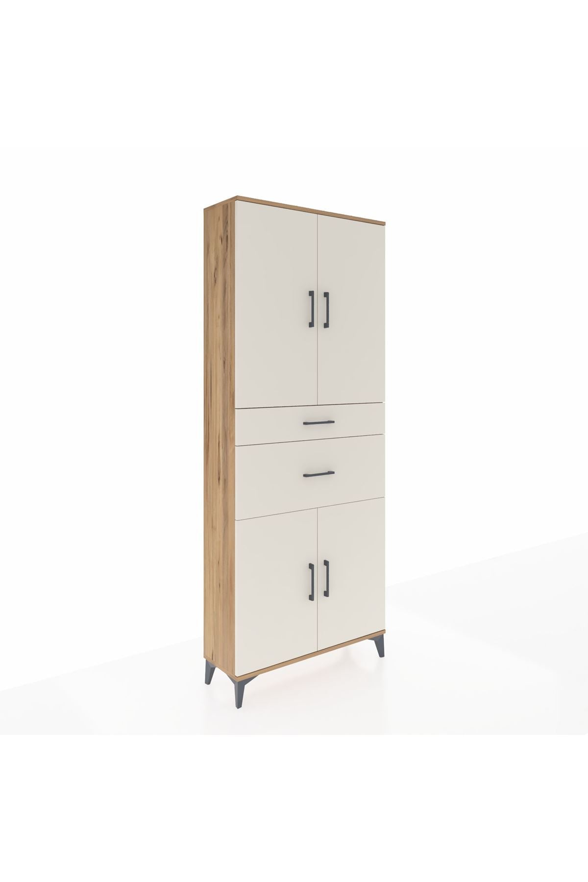 Arges Dolap 4 Raflı 2 Çekmeceli 4 Kapaklı 88x30x221 - S30M170V7A