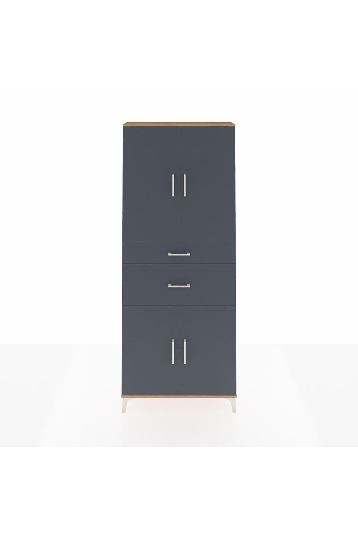 Arges Dolap 4 Raflı 2 Çekmeceli 4 Kapaklı 88x30x221 - S30M170V8A