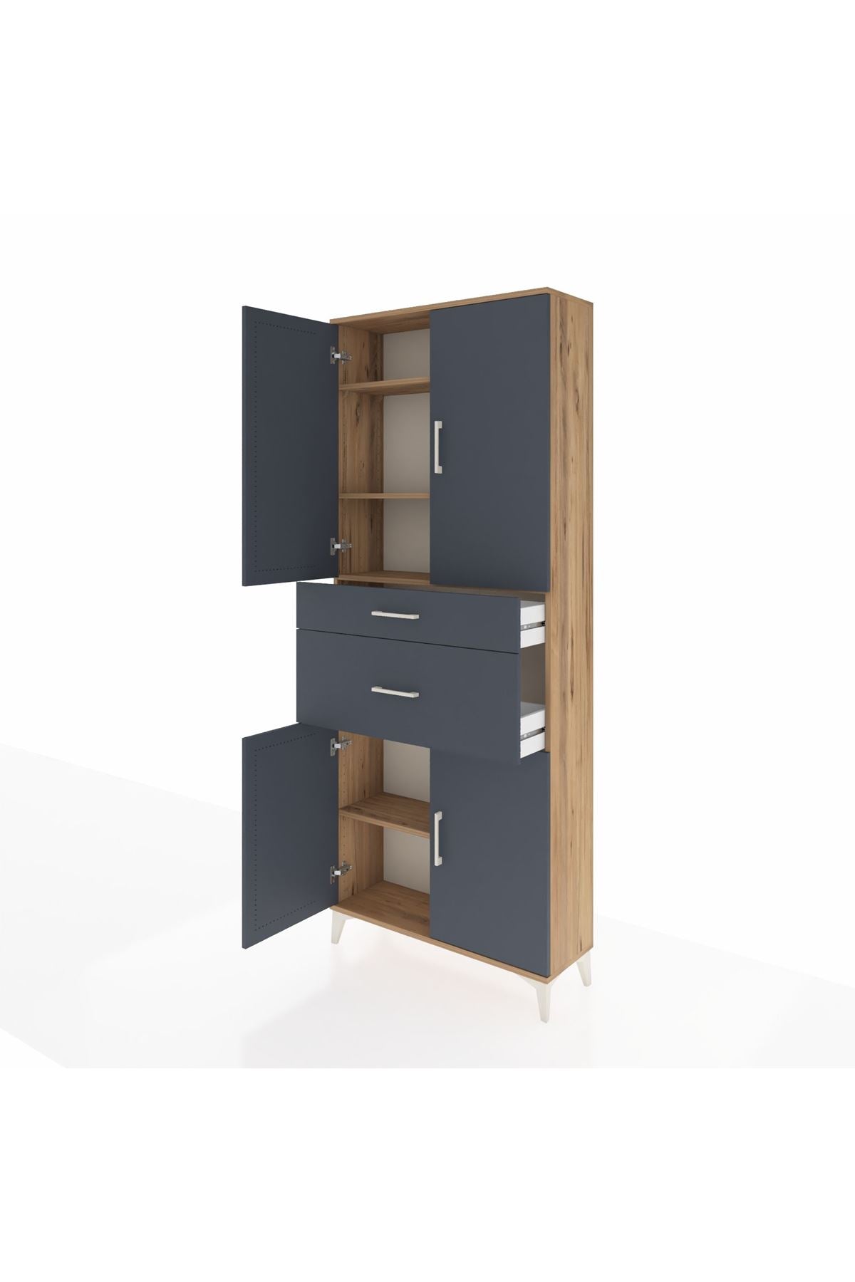 Arges Dolap 4 Raflı 2 Çekmeceli 4 Kapaklı 88x30x221 - S30M170V8A