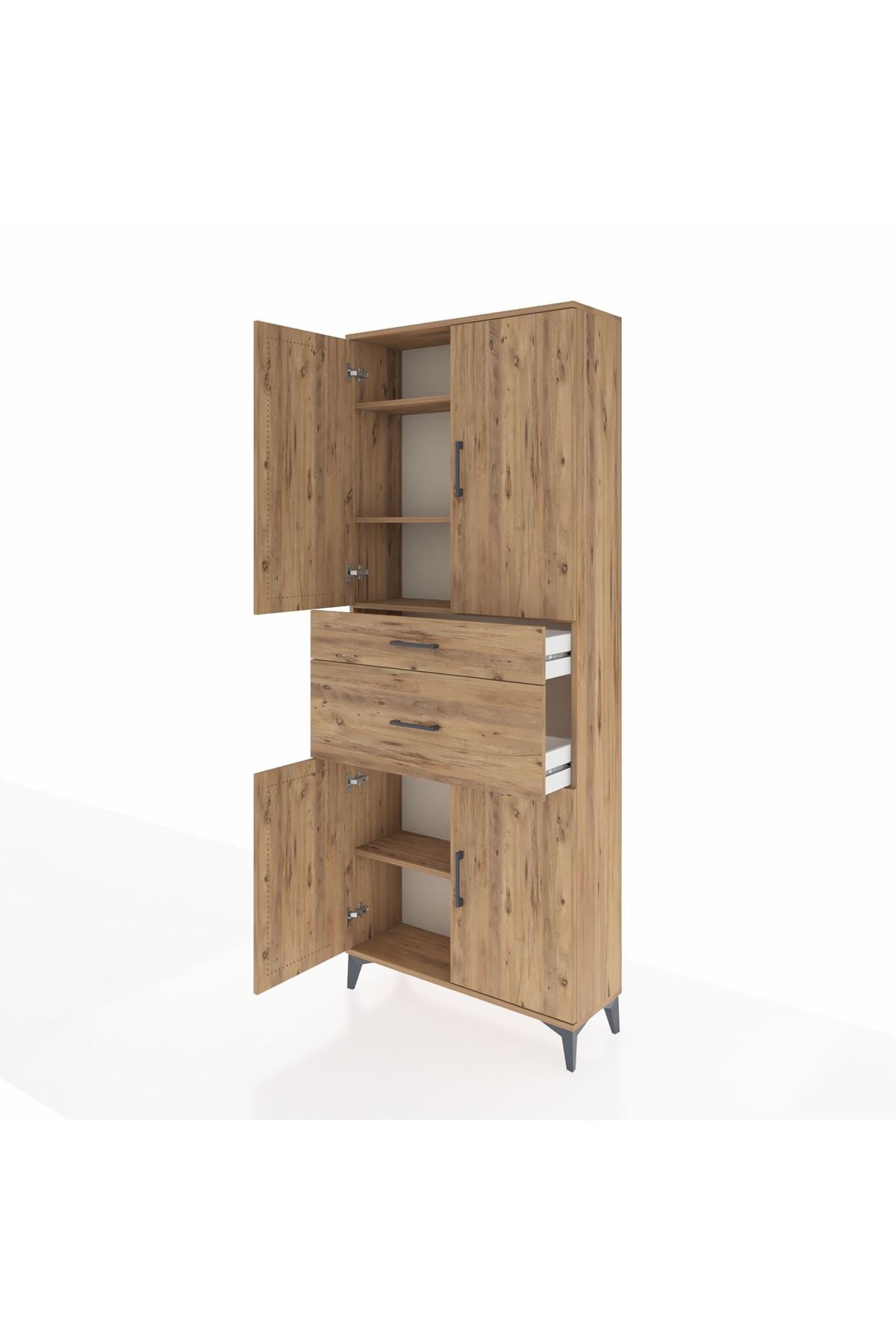 Arges Dolap 4 Raflı 2 Çekmeceli 4 Kapaklı 88x30x221 - S30M170V9A