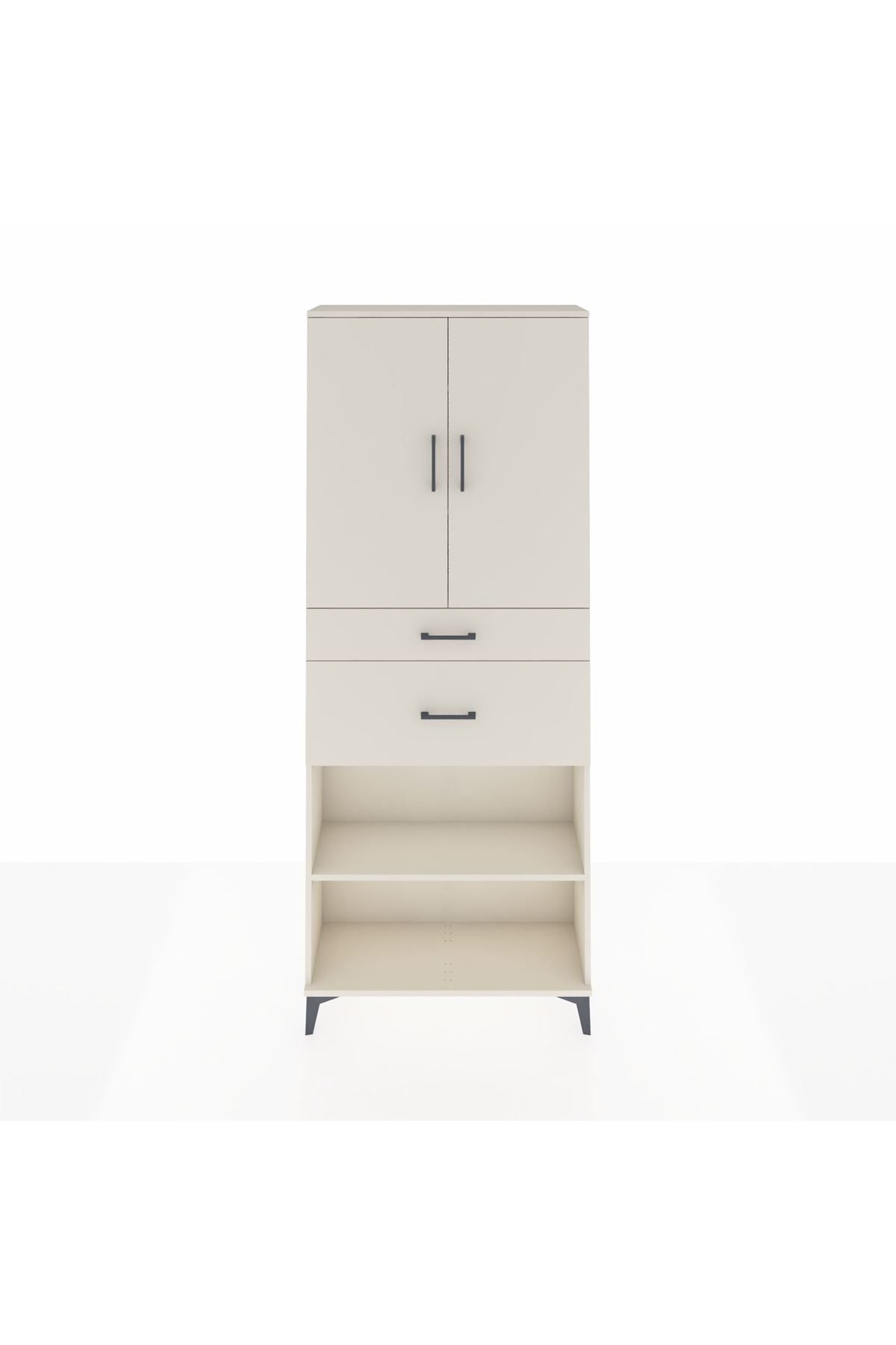 Arges Dolap 4 Raflı 2 Çekmeceli 2 Kapaklı 88x30x221 - S30M171V1A