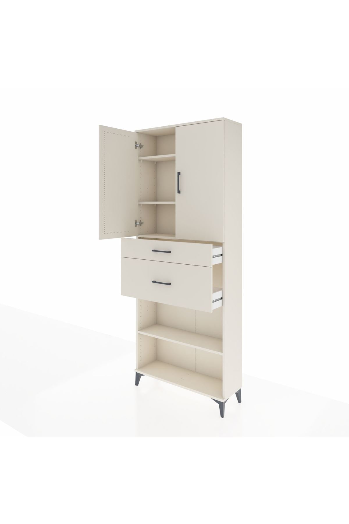 Arges Dolap 4 Raflı 2 Çekmeceli 2 Kapaklı 88x30x221 - S30M171V1A