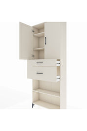 Arges Dolap 4 Raflı 2 Çekmeceli 2 Kapaklı 88x30x221 - S30M171V1A